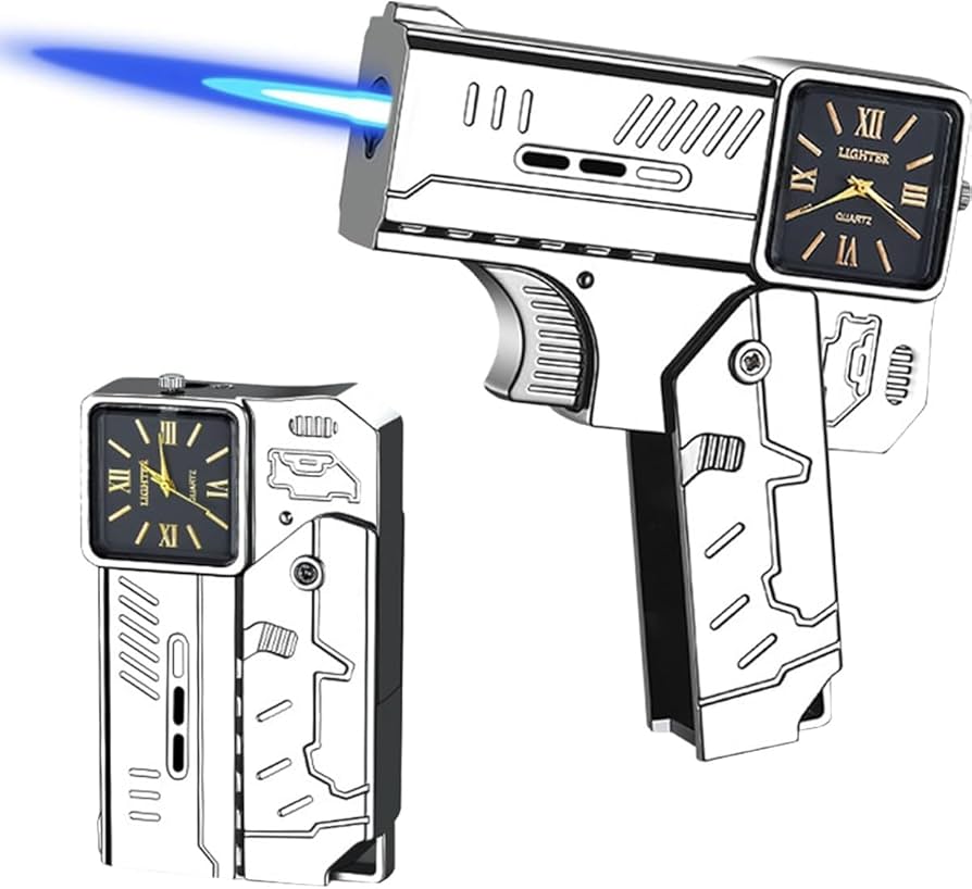 Amazon.co.jp: 折りたたみ式銃型ライター 文字盤付き，ターボ